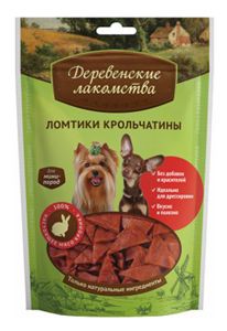 Деревенские лакомства для собак мини-пород ломтики крольчатины для мини-пород, 55г